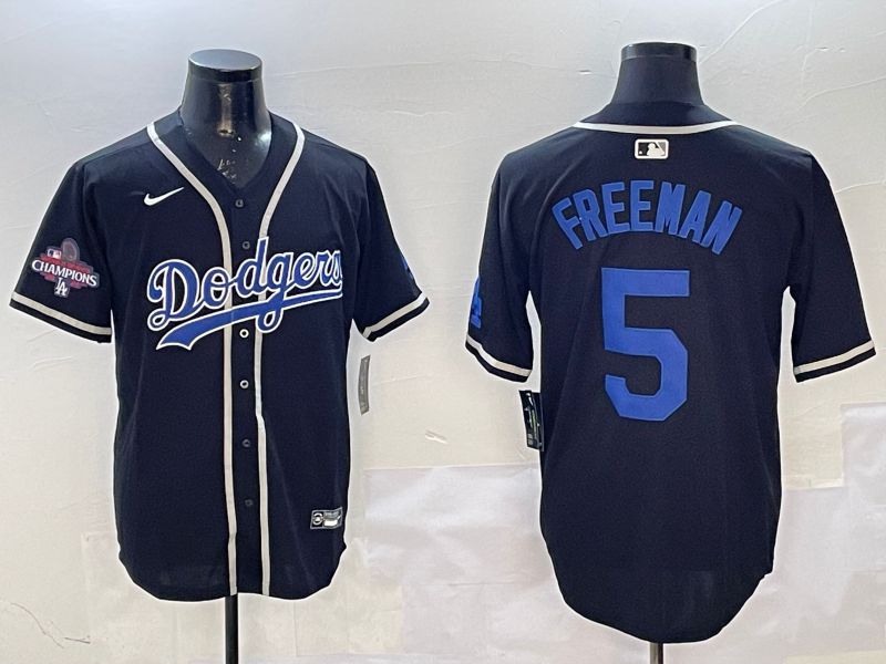 Men Los Angeles Dodgers #5 Freeman Black Fashion Game 2025 Nike MLB Jersey style 1->los angeles dodgers->MLB Jersey